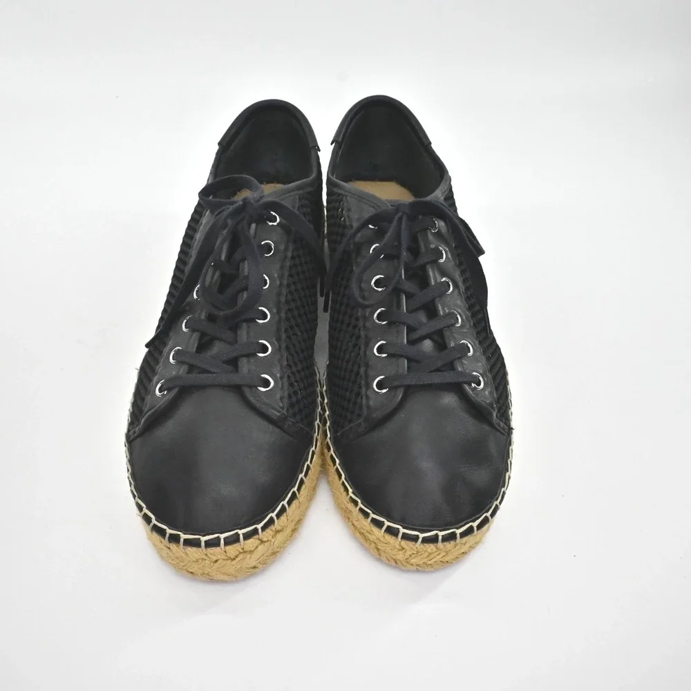 Marc Fisher Womens Macey Platform Espadrille Sneakers Size 11‎ Black Mesh Goth